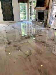 Glossy floor finish in a residential interior